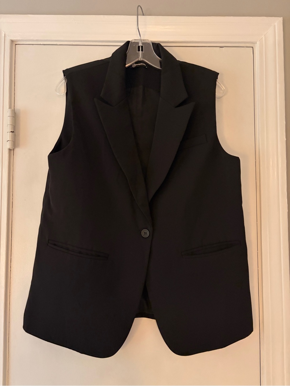 Tailored Black Sleeveless Blazer Vest - Women's Suit Jacket